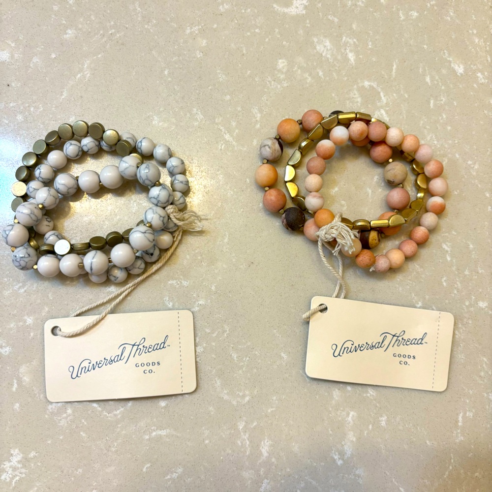 NWT 2 Universal Threads Genuine Stone stretch Bracelets